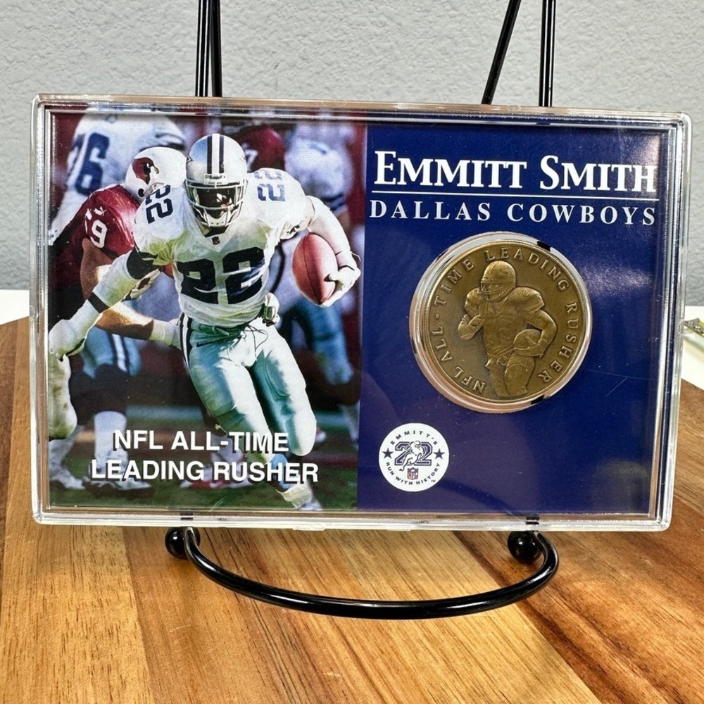 VTG Emmitt Smith Dallas Cowboys Highland Mint Bronze Coin Limited Edition 01665